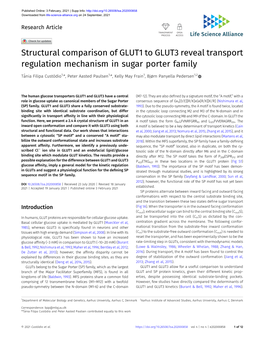 Structural Comparison of GLUT1 to GLUT3 Reveal Transport Regulation Mechanism in Sugar Porter Family