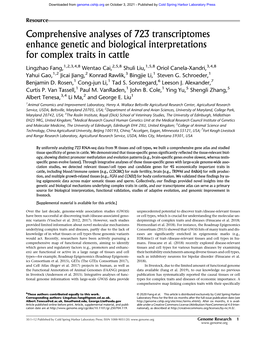 Comprehensive Analyses of 723 Transcriptomes Enhance Genetic and Biological Interpretations for Complex Traits in Cattle