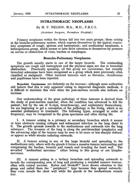 Patient; but by the Use of X-Rays, Bronchoscopy, and Exploratory Thoracotomy, We Are Beginning to Get a Conception of the Pathology in the Living, Which Is An