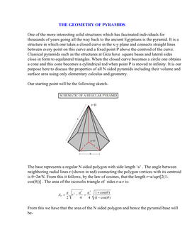 THE GEOMETRY of PYRAMIDS One of the More Interesting Solid