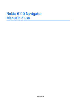 Nokia 6110 Navigator Manuale D'uso