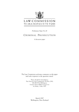 Criminal Prosecution