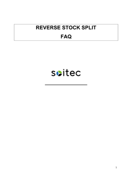 Reverse Stock Split Faq