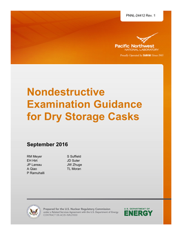 Nondestructive Examination Guidance for Dry Storage Casks