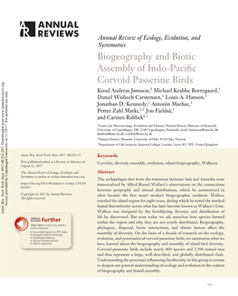 Biogeography and Biotic Assembly of Indo-Pacific Corvoid Passerine Birds