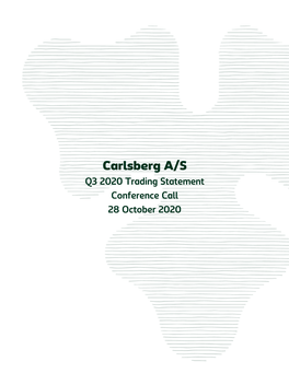 Carlsberg A/S Q3 2020 Trading Statement Conference Call