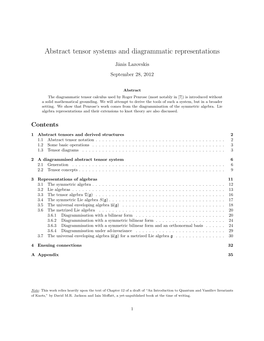 Abstract Tensor Systems and Diagrammatic Representations