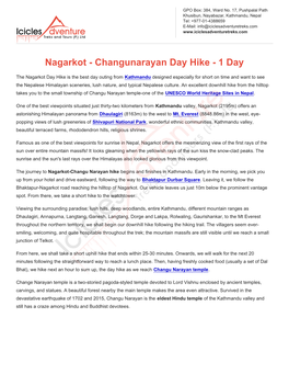 Nagarkot - Changunarayan Day Hike - 1 Day