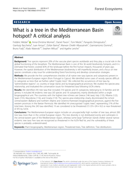 What Is a Tree in the Mediterranean Basin Hotspot? a Critical Analysis