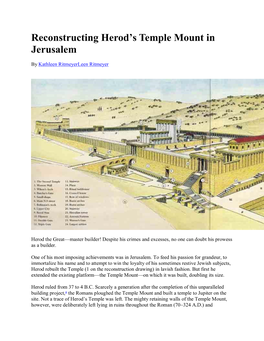 Reconstructing Herod's Temple Mount in Jerusalem
