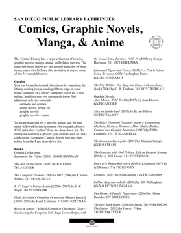 Comics, Graphic Novels, Manga, & Anime