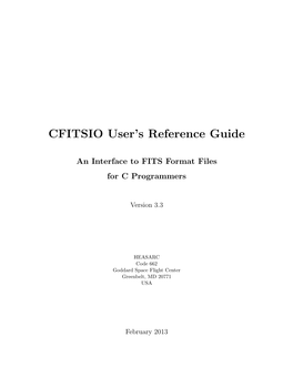 CFITSIO User's Reference Guide
