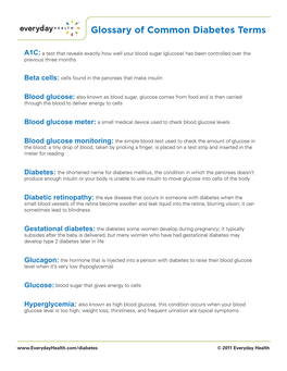Glossary of Common Diabetes Terms
