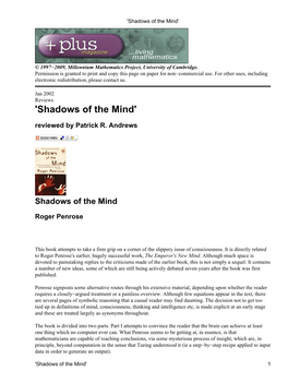 'Shadows of the Mind'