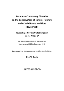 UK Conservation Status Assessment for H1170