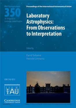 Laboratory Astrophysics Is the Rosetta Stone That Symposium Enables Astronomers to Understand and Interpret the Distant Cosmos