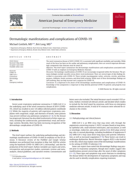 Dermatologic Manifestations and Complications of COVID-19