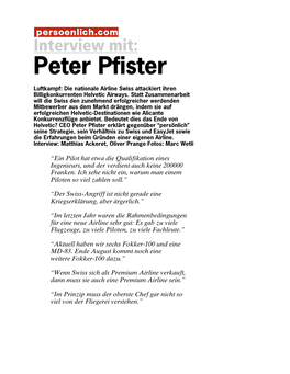 Interview Mit: Peter Pfister