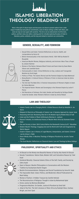 Islamic Liberation Theology Reading List