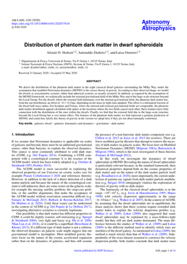 Distribution of Phantom Dark Matter in Dwarf Spheroidals Alistair O