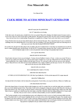 Free Minecraft Alts