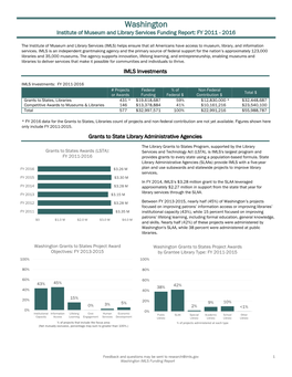 Washington Funding Report: FY 2011 – 2016