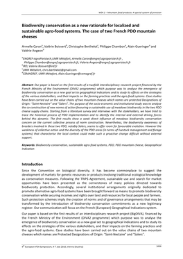 Biodiversity Conservation As a New Rationale for Localized and Sustainable Agro‐Food Systems