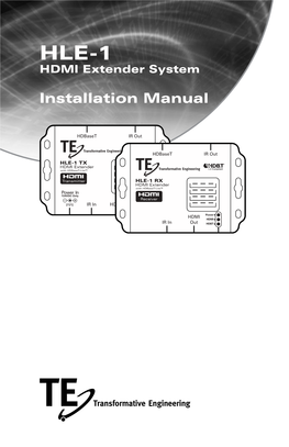 HLE-1 HDMI Extender System Installation Manual