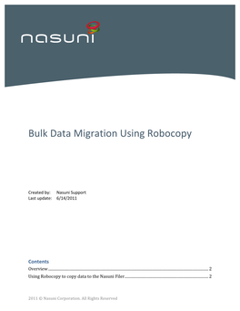 Bulk Data Migration Using Robocopy