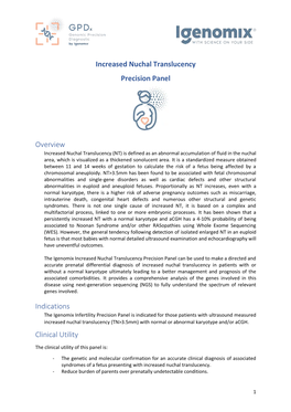 Increased Nuchal Translucency Precision Panel