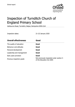 Inspection of Turnditch Church of England Primary School Ashbourne Road, Turnditch, Belper, Derbyshire DE56 2LH