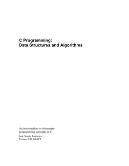 C Programming: Data Structures and Algorithms