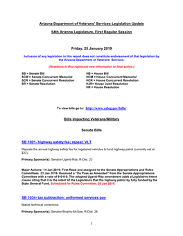 ADVS State and Federal Veteran Legislation Update