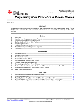 Programming Chirp Parameters in TI Radar Devices (Rev. A)