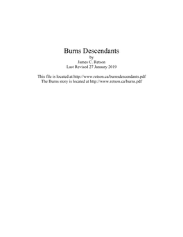 Burns Descendants by James C