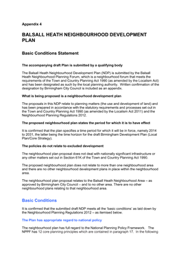 Balsall Heath Neighbourhood Development Plan