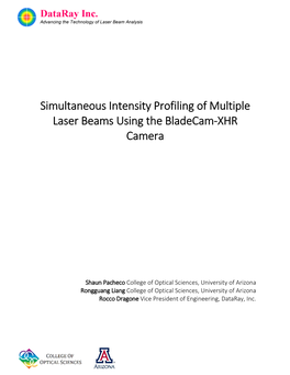 Simultaneous Intensity Profiling of Multiple Laser Beams Using the Bladecam-XHR Camera