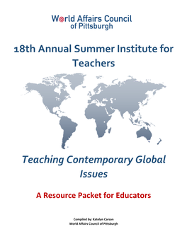 18Th Annual Summer Institute for Teachers Teaching Contemporary