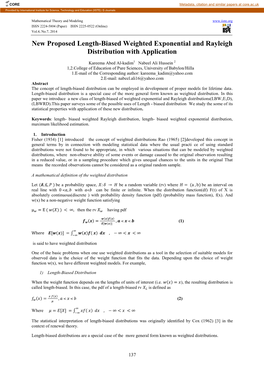 New Proposed Length-Biased Weighted Exponential and Rayleigh Distribution with Application