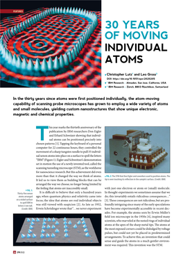 30 Years of Moving Individual Atoms