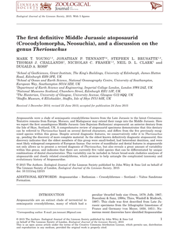 Crocodylomorpha, Neosuchia), and a Discussion on the Genus Theriosuchus