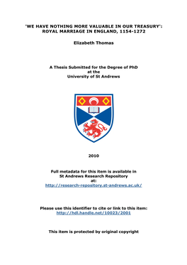 Elizabeth Thomas Phd Thesis