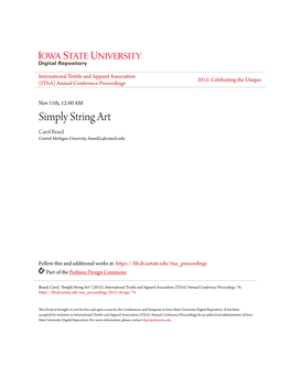 Simply String Art Carol Beard Central Michigan University, Beard2c@Cmich.Edu