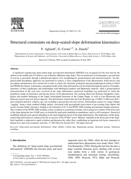 Structural Constraints on Deep-Seated Slope Deformation Kinematics