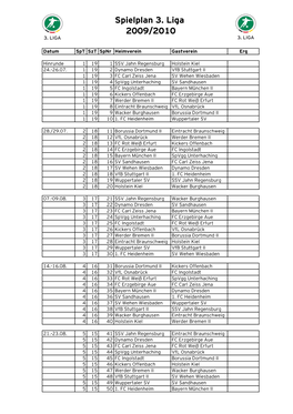 Spielplan 3. Liga 2009-2010