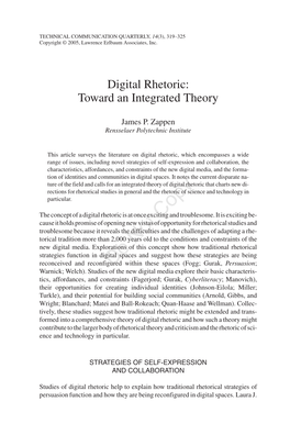Digital Rhetoric: Toward an Integrated Theory
