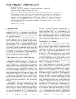 Basic Principles of Celestial Navigation James A