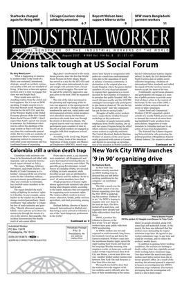 Unions Talk Tough at US Social Forum