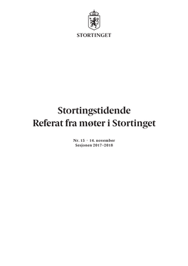 Stortingstidende Referat Fra Møter I Stortinget