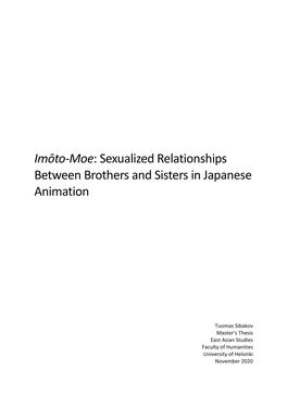 Imōto-Moe: Sexualized Relationships Between Brothers and Sisters in Japanese Animation
